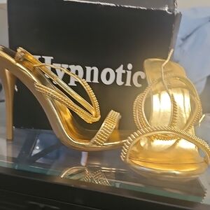 Hypnotic Gold Strappy Heels